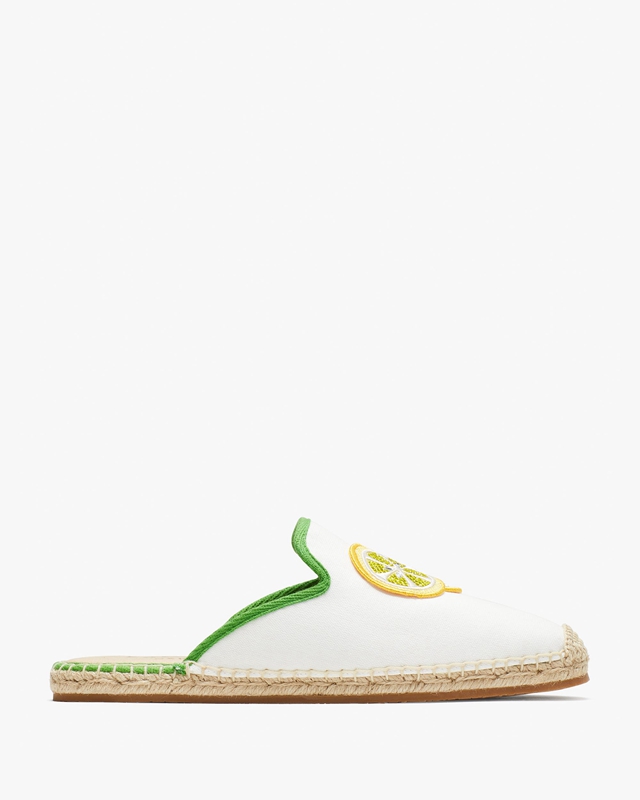 Kate Spade Azura Lemons Espadrille Women's Mules White / Green | 14735-WXGN