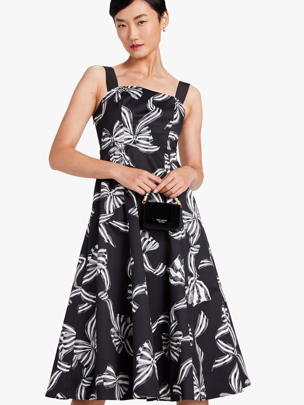 Kate Spade Bow-Tiful Bow Strap Women's Dress Black | 61794-FNLJ