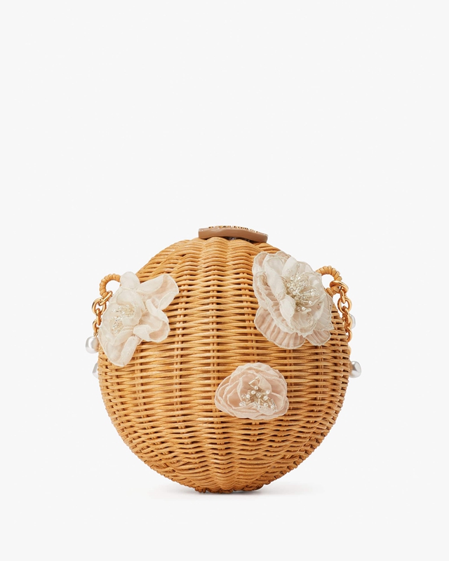 Kate Spade Bridal Wicker Bouquet Lantern Women's Crossbody Bags beige | 25068-JPGB