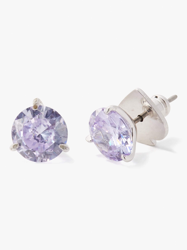 Kate Spade Brilliant Statements Tri-Prong Studs Women's EarRings Purple | 04625-MITA