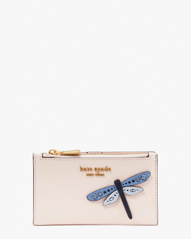 Kate Spade Dragonfly Embellished Small Slim Bifold Women's Wallets Multicolor | 08517-JQSM