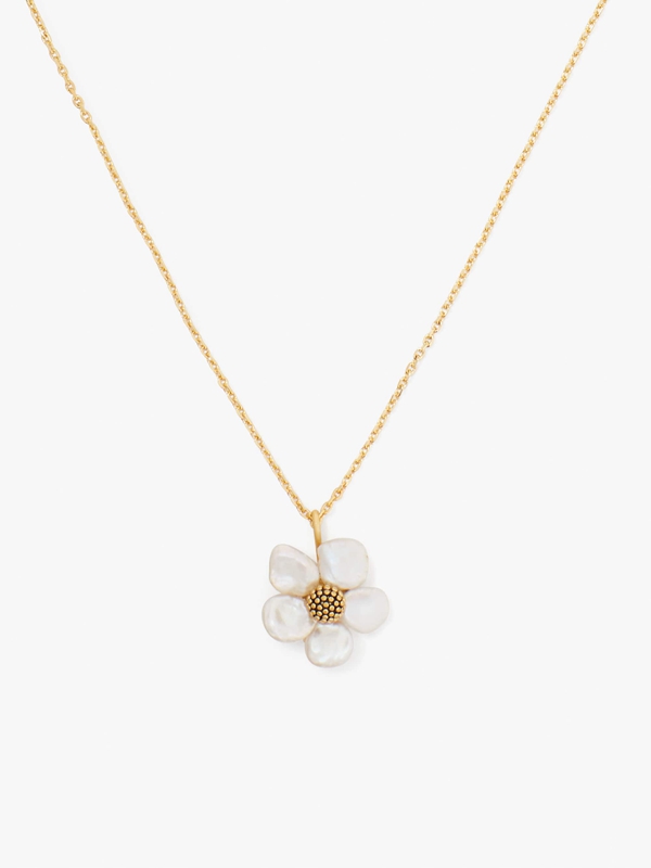 Kate Spade Floral Frenzy Mini Pendant Women's Necklace Cream / Gold | 15809-JRLG