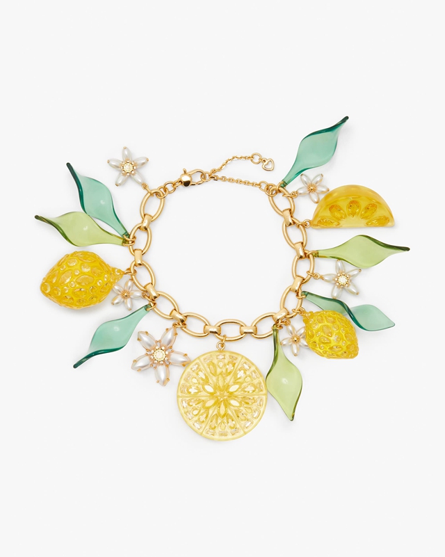 Kate Spade Fresh Squeeze Charm Women's Bracelet Yellow | 95618-DEYM