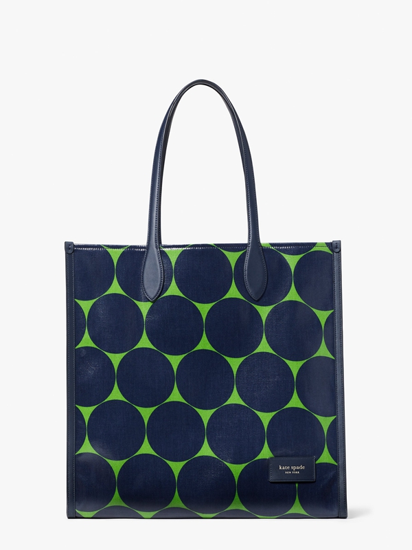 Kate Spade Gotham Joy Dot Canvas Large Women's Tote Bags Navy | 53689-JVGY