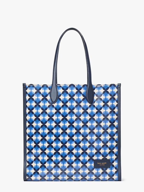 Kate Spade Gotham Patio Tile Canvas Large Women's Tote Bags Navy | 82105-VBKA