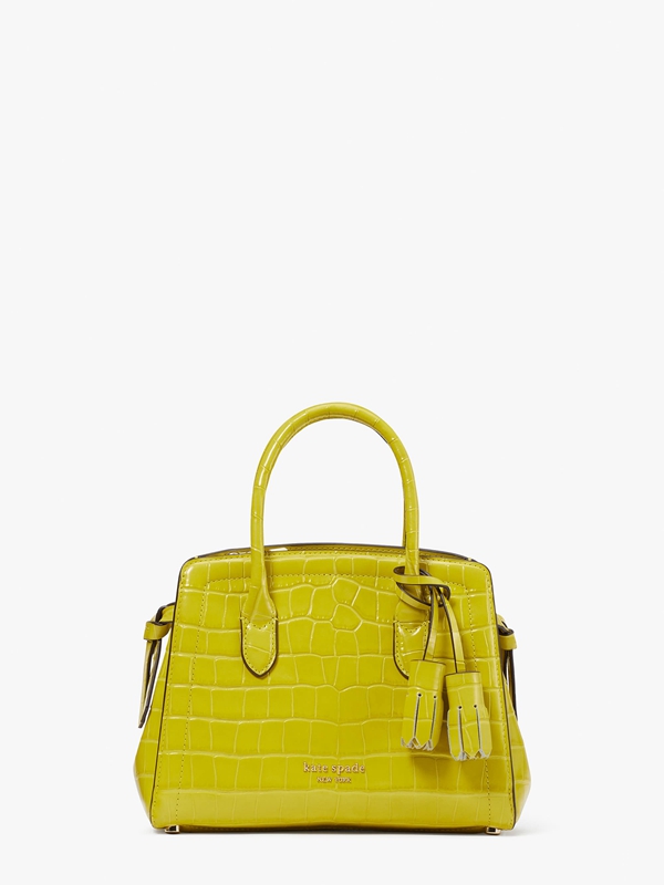 Kate Spade Knott Croc-Embossed Mini Women's Satchel Bags Yellow | 45128-QKNP