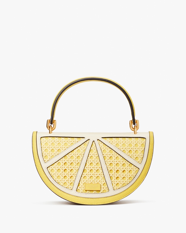 Kate Spade Lemon Drop Wicker 3d Women's Crossbody Bags Yellow | 31968-BHAD