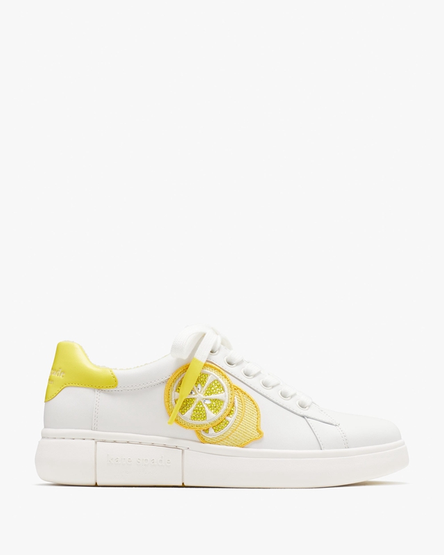 Kate Spade Lift Lemon Women's Sneakers White Yellow | 13206-SICP