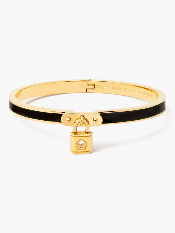 Kate Spade Lock And Spade Charm Women's Bracelet Black | 42087-KDFG