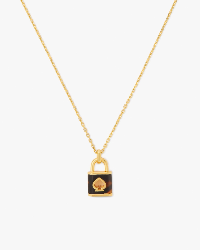 Kate Spade Lock And Spade Mini Pendant Women's Necklace Gold | 34129-JWNR