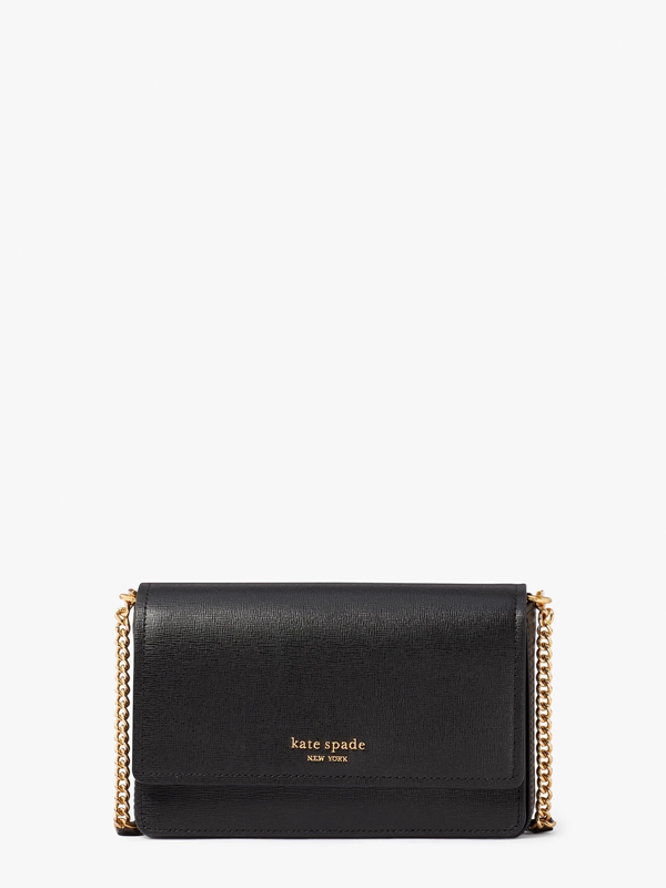 Kate Spade Morgan Flap Chain Women's Wallets Black | 71348-YUNZ