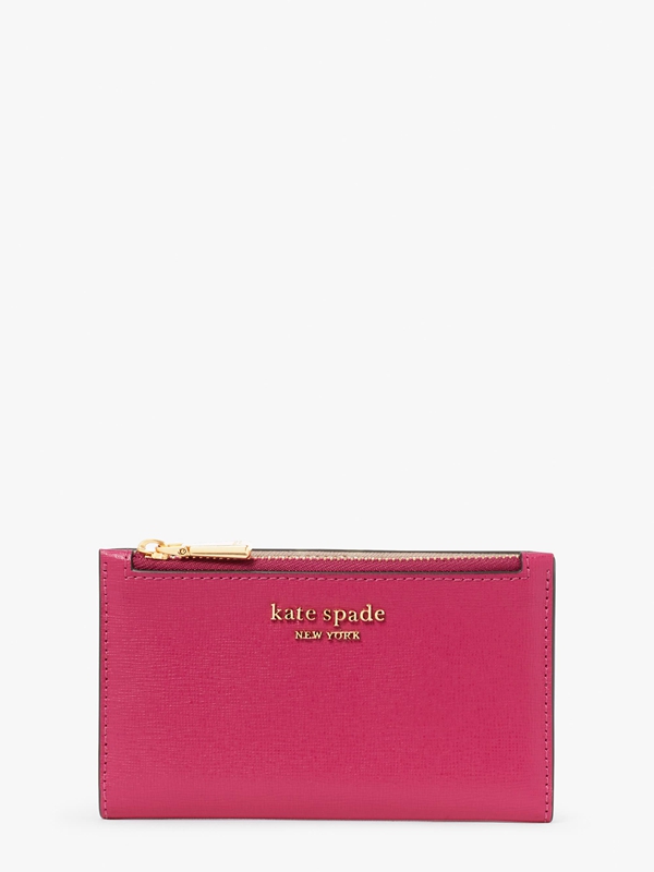 Kate Spade Morgan Saffiano Leather Small Slim Bifold Women's Wallets Purple | 26095-SIKR