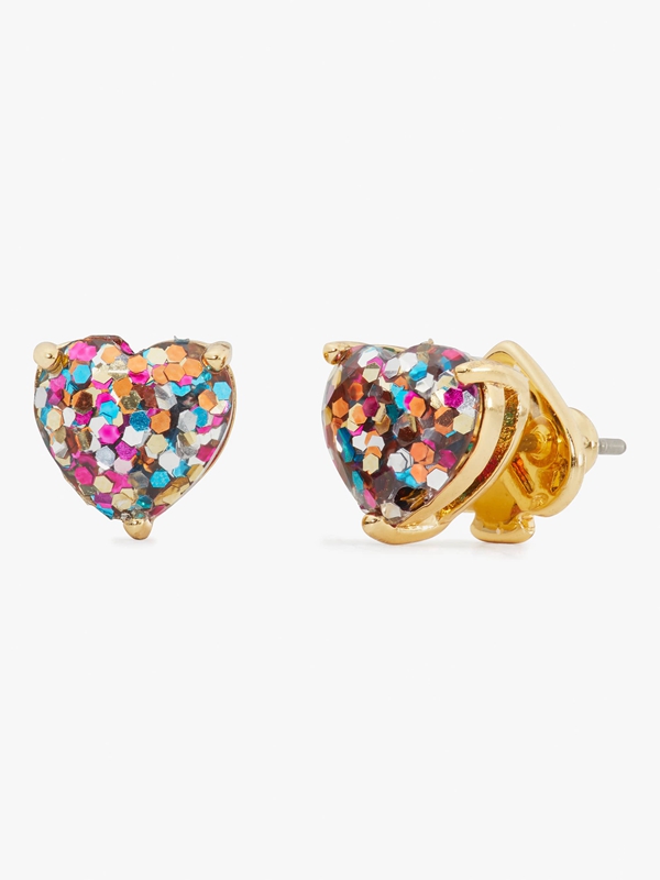 Kate Spade My Love Glitter Heart Studs Women's EarRings Multicolor | 62859-KSEG