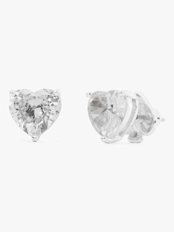 Kate Spade My Love Heart Studs Women's EarRings Silver | 73082-NKLH