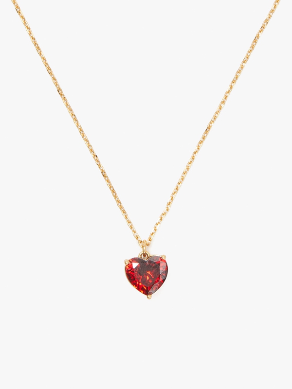 Kate Spade My Love January Heart Pendant Women's Necklace Dark Red / Gold | 08543-VOBM