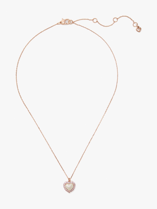 Kate Spade My Love Mini Pendant Women's Necklace Cream / Rose Gold | 23967-LNAG