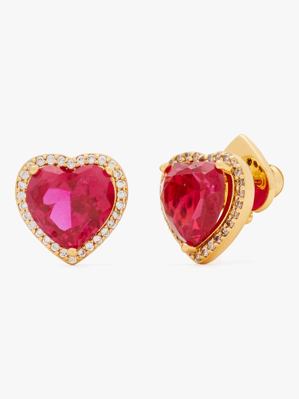 Kate Spade My Love Pavé Heart Studs Women's EarRings Gold | 47638-CRNI