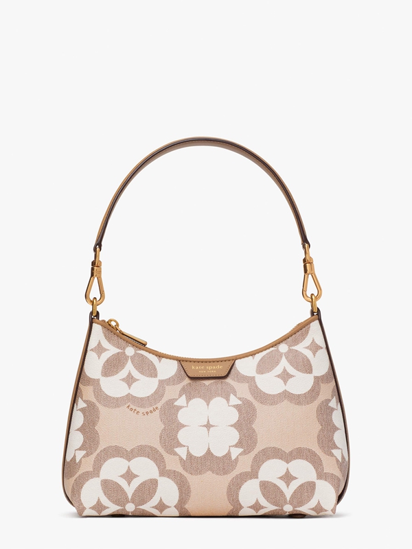 Kate Spade Oversized Spade Flower Monogram Reece Small Convertible Women's Crossbody Bags beige | 92386-KLHD