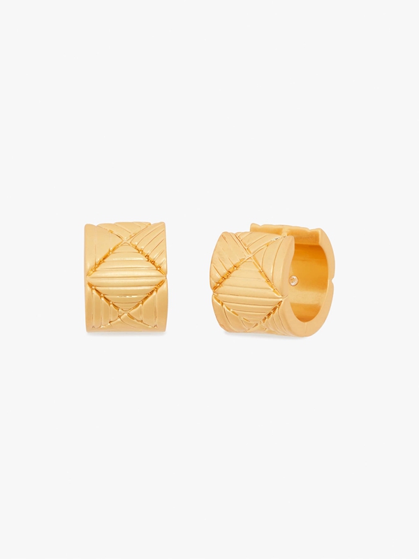 Kate Spade Patchwork Huggies Women's EarRings Gold | 31754-XPGA