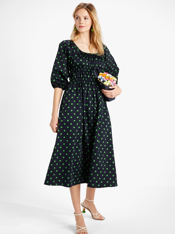 Kate Spade Picture Dot Riviera Women's Dress Blue / Green | 50836-BZMO