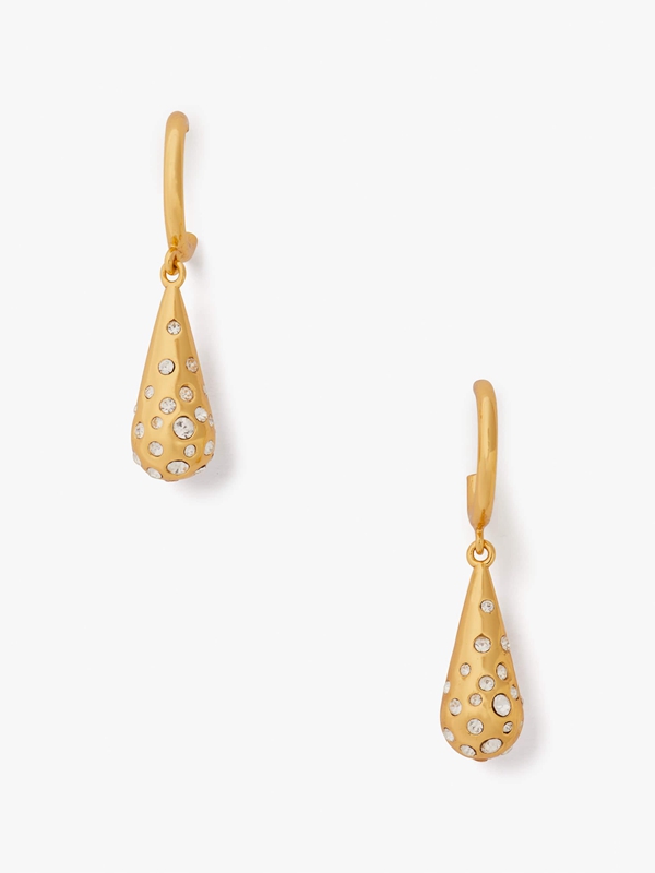 Kate Spade Rain Drop Huggies Women's EarRings Gold | 90381-OWGJ