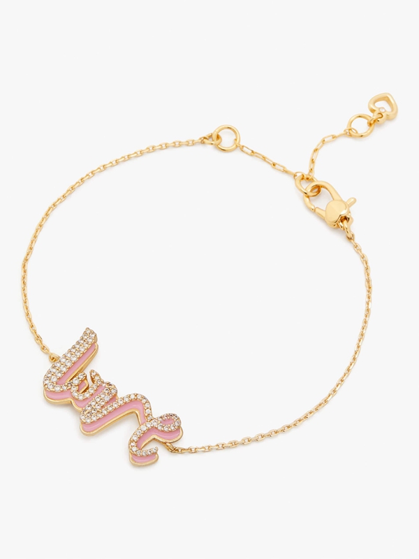 Kate Spade Say Yes Love Women's Bracelet Pink / Gold | 46921-UCIX