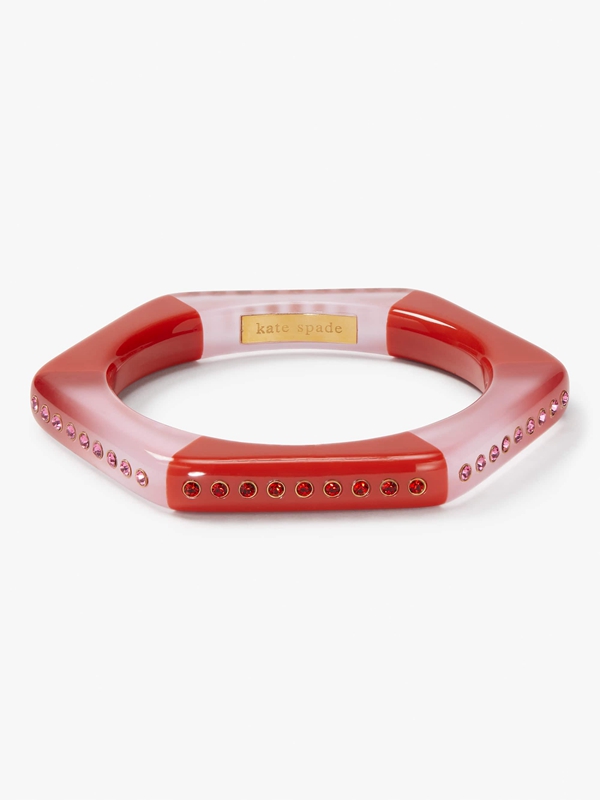 Kate Spade Seeing Stripes Thin Hexagon Women's Bracelet Red | 16278-VHEA