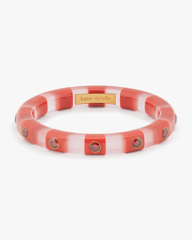 Kate Spade Seeing Stripes Thin Women's Bracelet Pink | 46729-PEQC