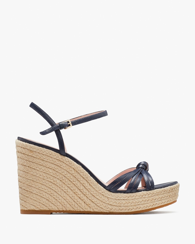 Kate Spade Tessa Espadrille Wedges Women's Sandals Blue | 23709-TMZA