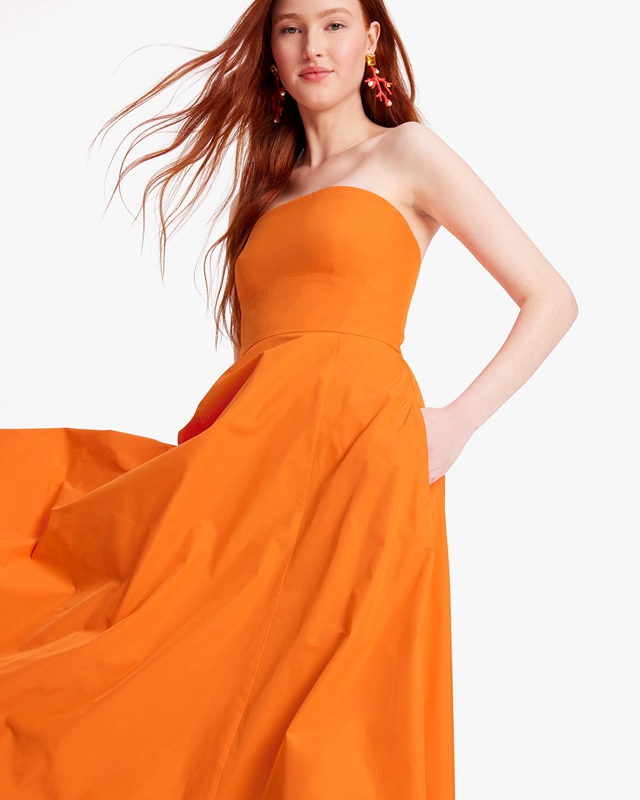 Kate Spade Anita Taffeta Women\'s Dress Orange | 37846-LXWS