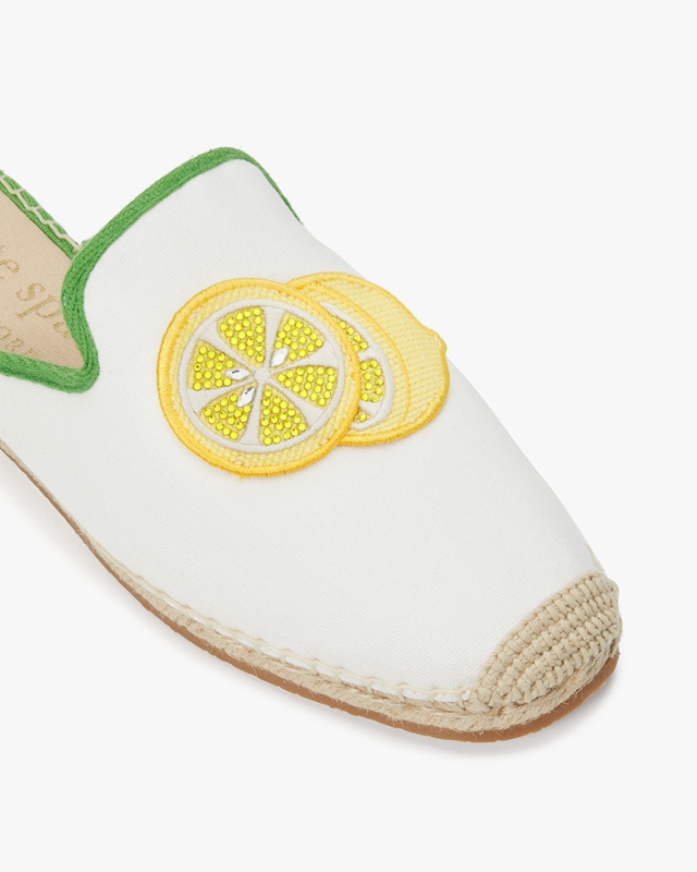 Kate Spade Azura Lemons Espadrille Women's Mules White / Green | 14735-WXGN