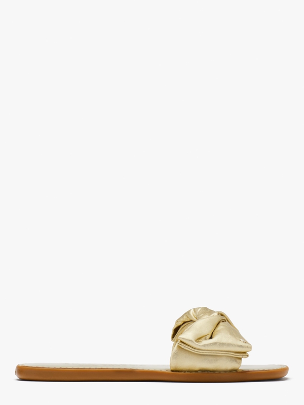 Kate Spade Bikini Bow Slide Women's Sandals Gold | 94708-AJNE