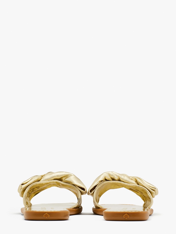 Kate Spade Bikini Bow Slide Women's Sandals Gold | 94708-AJNE