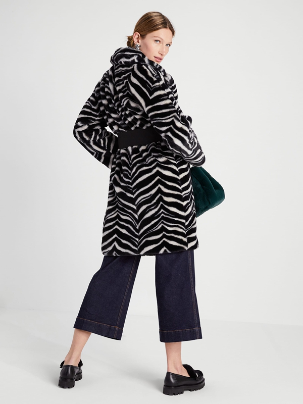 Kate Spade Bold Zebra Faux Fur Women's Coats Grey | 13524-UDXZ