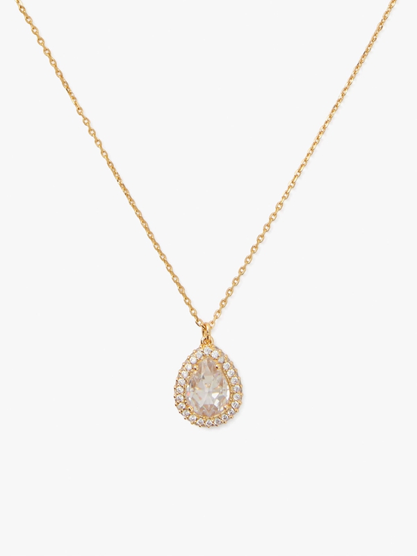 Kate Spade Brilliant Statements Pavé Halo Mini Pendant Women's Necklace Gold | 05378-OTPN