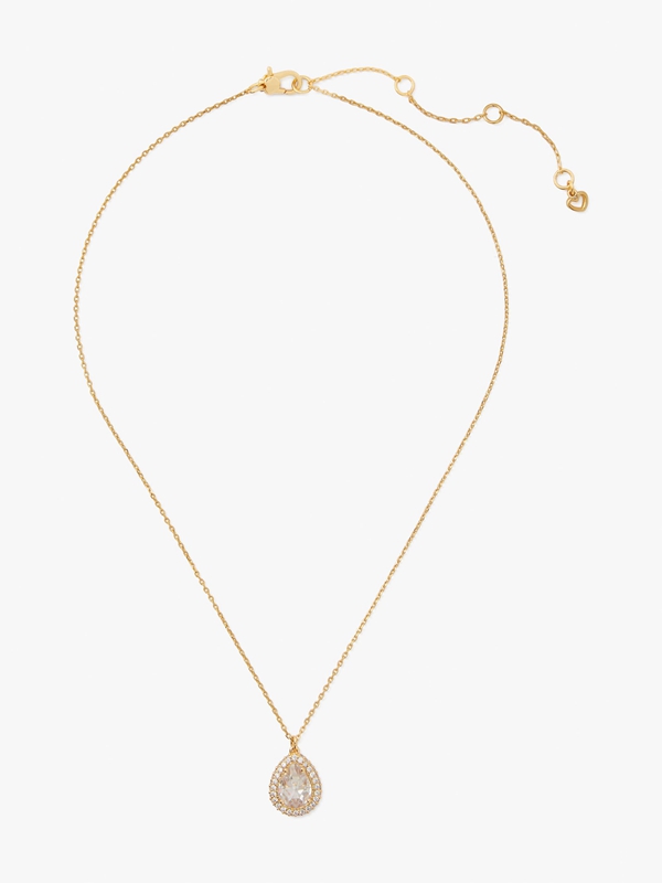 Kate Spade Brilliant Statements Pavé Halo Mini Pendant Women\'s Necklace Gold | 05378-OTPN