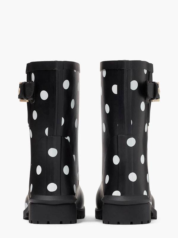 Kate Spade Carina Rain Women's Boots Black / Cream | 19738-QUHS