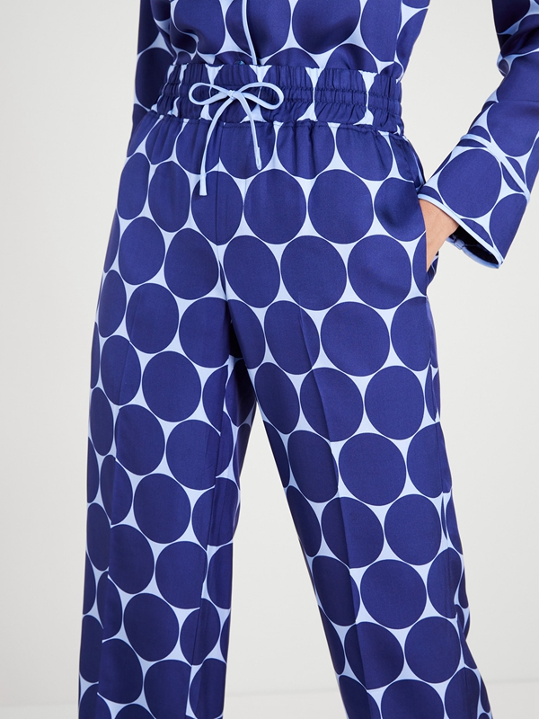 Kate Spade Deborah Dot Silk Twill Women's Pants Blue | 26518-DUWL