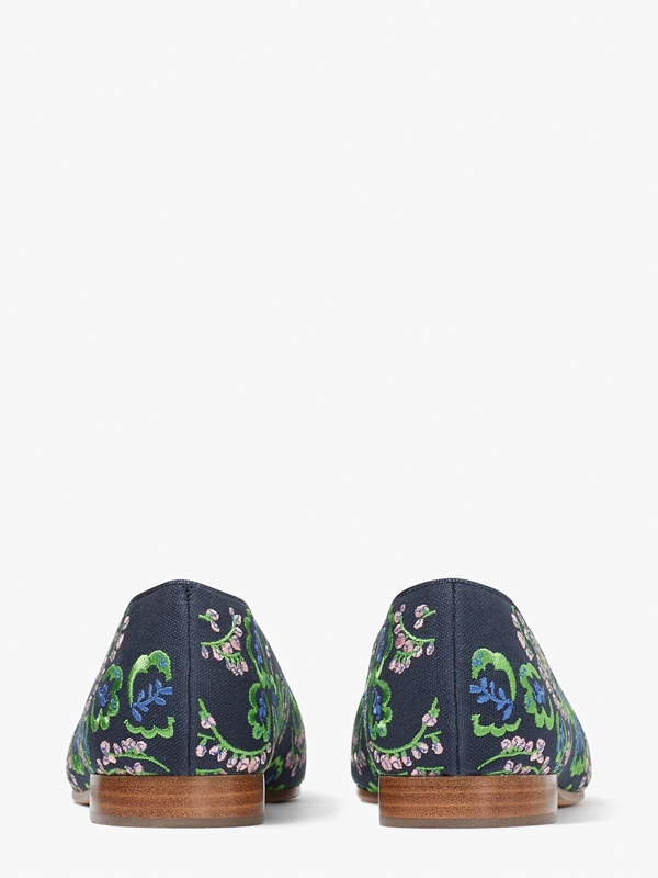 Kate Spade Devi Embroidered Women's Loafers Green | 34268-TYKV