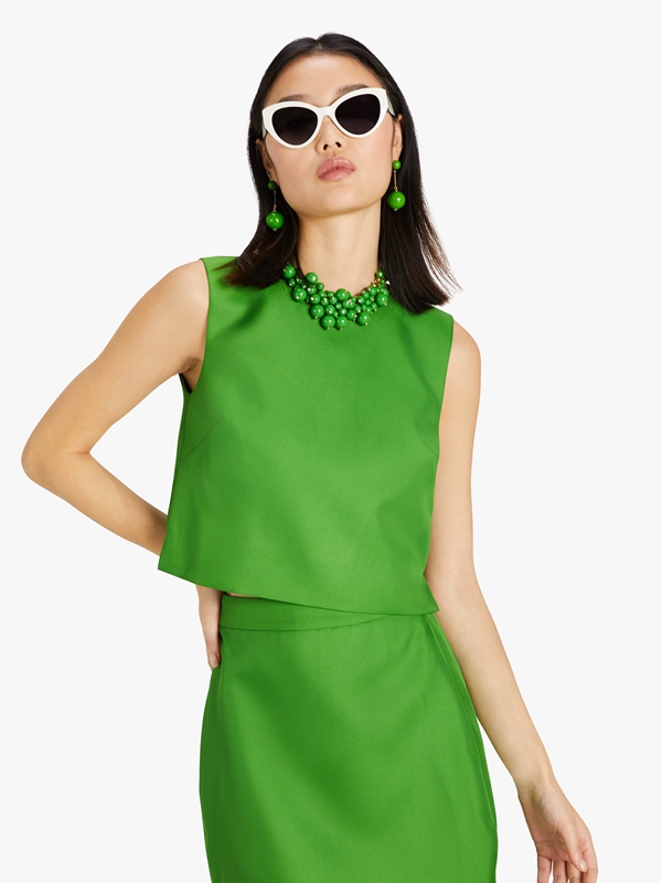 Kate Spade Duchess Satin Shell Women\'s Knitwear Green | 80927-VLCR