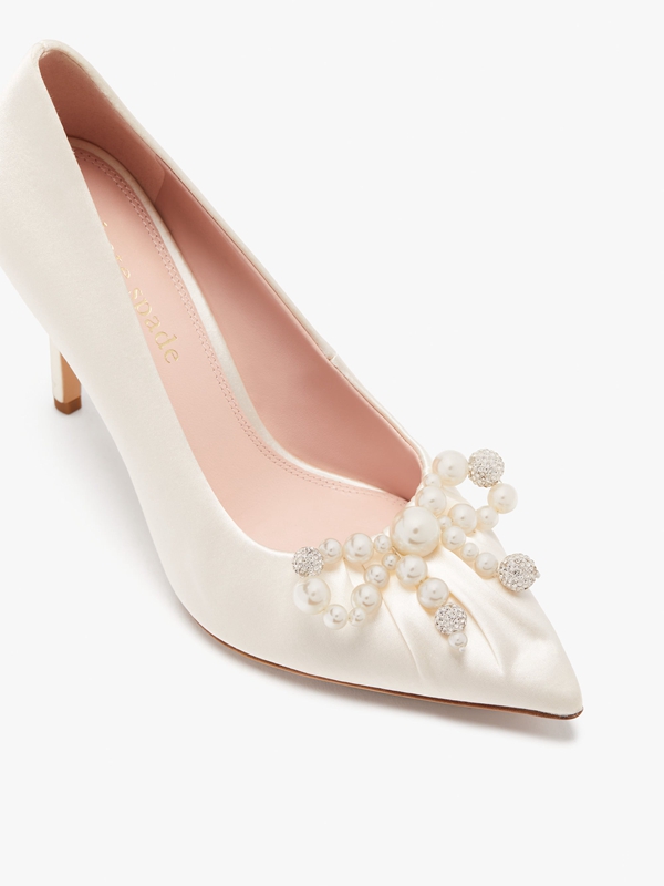 Kate Spade Elodie High Women's Heels White | 13682-YQOA