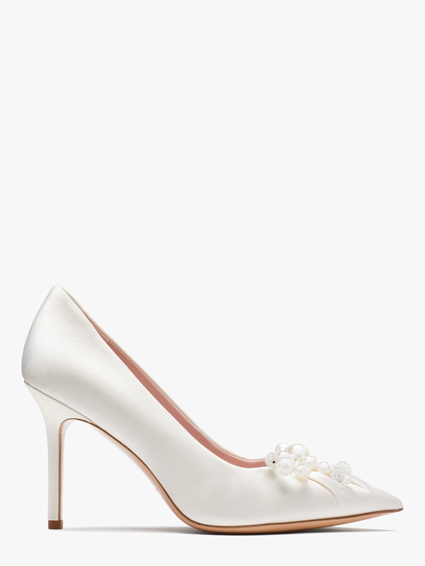 Kate Spade Elodie High Women\'s Heels White | 13682-YQOA