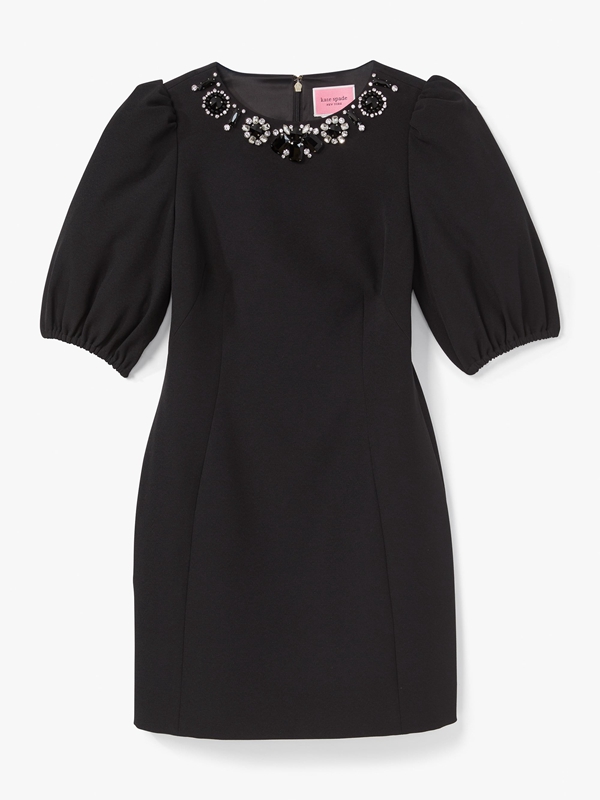 Kate Spade Embellished Double Crepe Women's Dress Black | 12536-ACPB