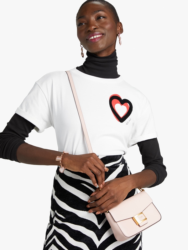 Kate Spade Embellished Overlapping Hearts Women\'s Tops White | 98610-RPAC