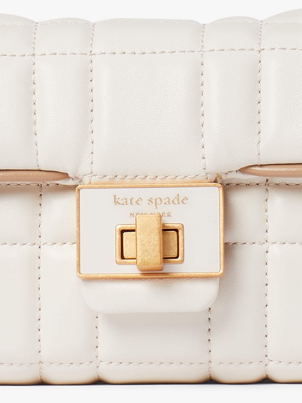 Kate Spade Evelyn Quilted Leather Small Shoulder Women's Crossbody Bags White | 94230-VZMC