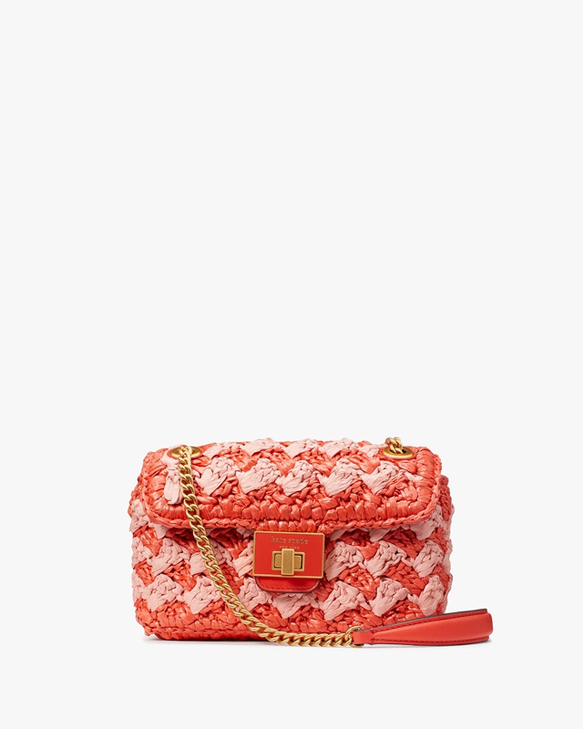 Kate Spade Evelyn Striped Crochet Raffia Small Shoulder Women\'s Crossbody Bags Multicolor | 02186-AWQB