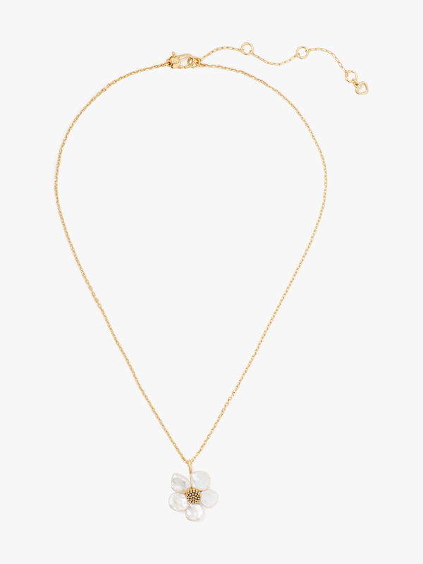 Kate Spade Floral Frenzy Mini Pendant Women's Necklace Cream / Gold | 15809-JRLG