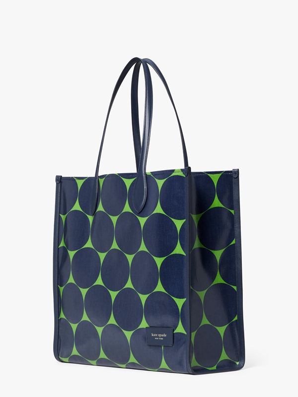 Kate Spade Gotham Joy Dot Canvas Large Women's Tote Bags Navy | 53689-JVGY