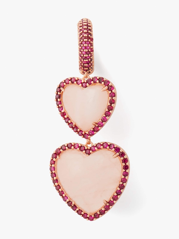 Kate Spade Heart Of Hearts Double Drop Women's EarRings Pink | 97265-IRPL