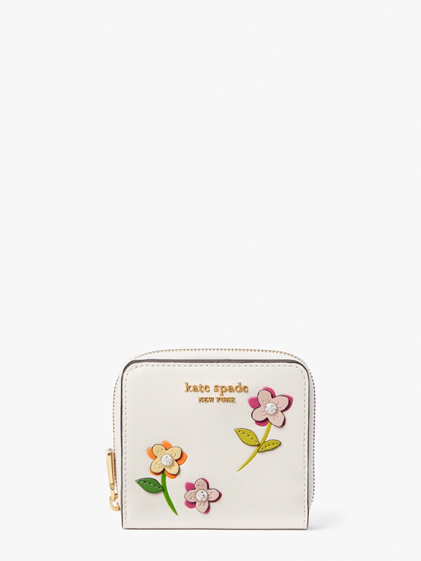 Kate Spade In Bloom Flower Small Compact Women\'s Wallets Cream | 50791-IYFV